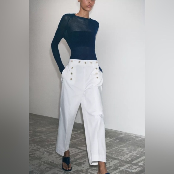 NWT ZARA BUTTONED PANTS ZW COLLECTION - Picture 4 of 7